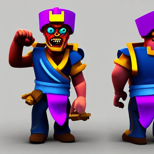 Image similar to a clash royale unit model of a zombie