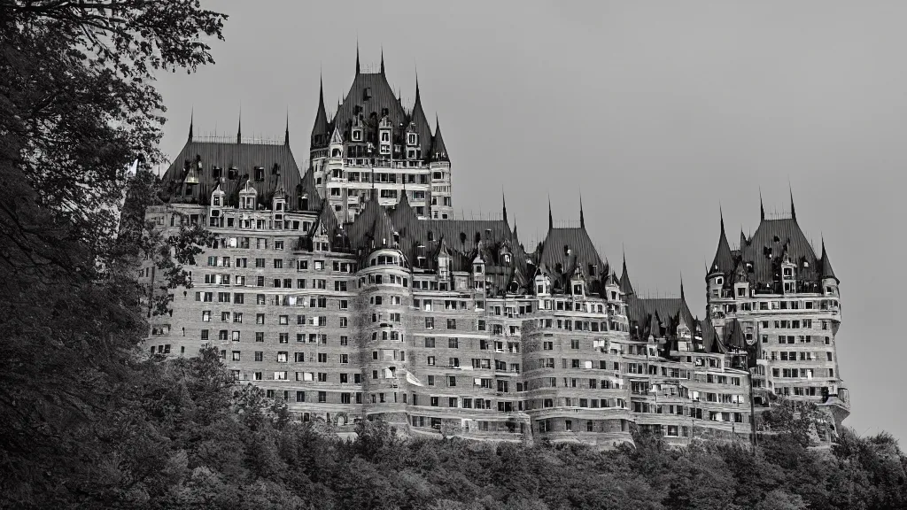 Tunnel Into the Light Canada Quebec Photograph Chateau Frontenac Arch Stone  Tunnel Black and White Landscape Photo Picture 