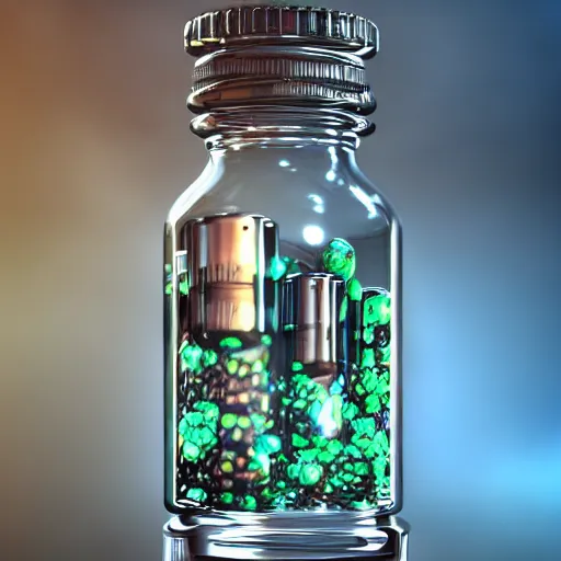 Prompt: Photorealistic glass vial full of writhing souls. Hyperdetailed photorealism, 108 megapixels, artstation concept art