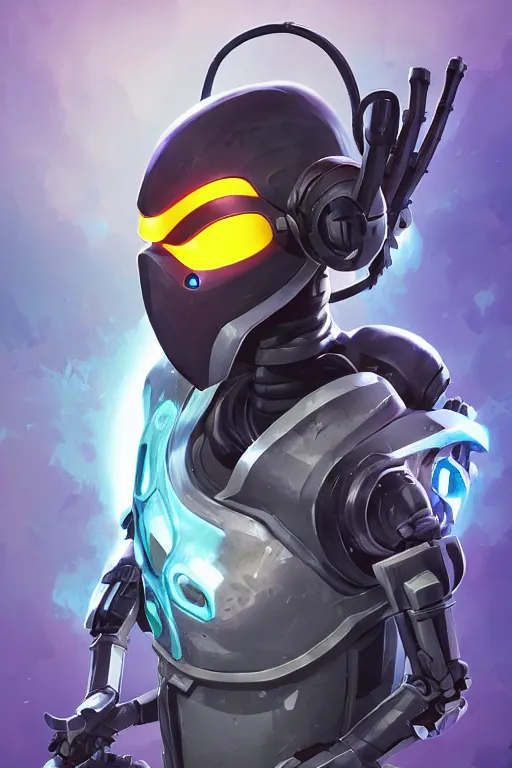 Image similar to epic mask helmet robot ninja portrait stylized as fornite style game design fanart by concept artist gervasio canda, behance hd by jesper ejsing, by rhads, makoto shinkai and lois van baarle, ilya kuvshinov, rossdraws global illumination radiating a glowing aura global illumination ray tracing hdr render in unreal engine 5