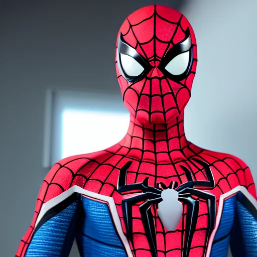 Prompt: still photo of spider - man in a ladies dress, highly detailed, photorealistic portrait, bright studio setting, studio lighting, crisp quality and light reflections, unreal engine 5 quality render