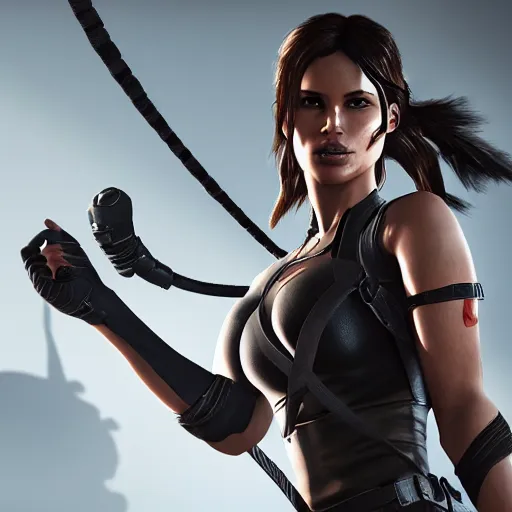 Prompt: Lara croft as spiderwoman, intricate, highly detailed, smooth, sharp focus, illustration, Unreal Engine 5, 8K,