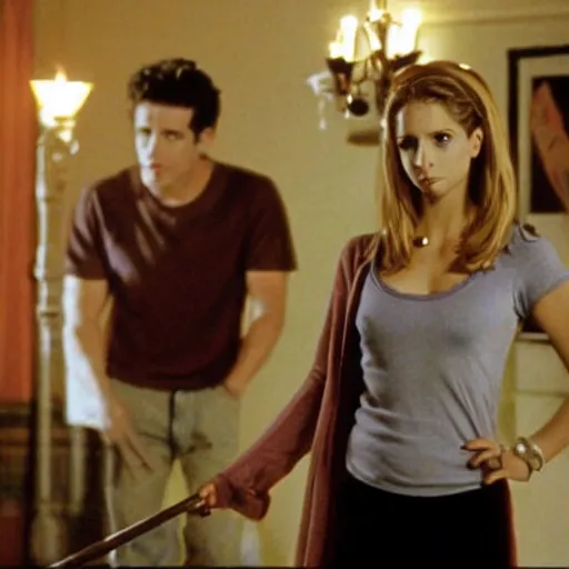 Prompt: a scene from buffy the vampire slayer