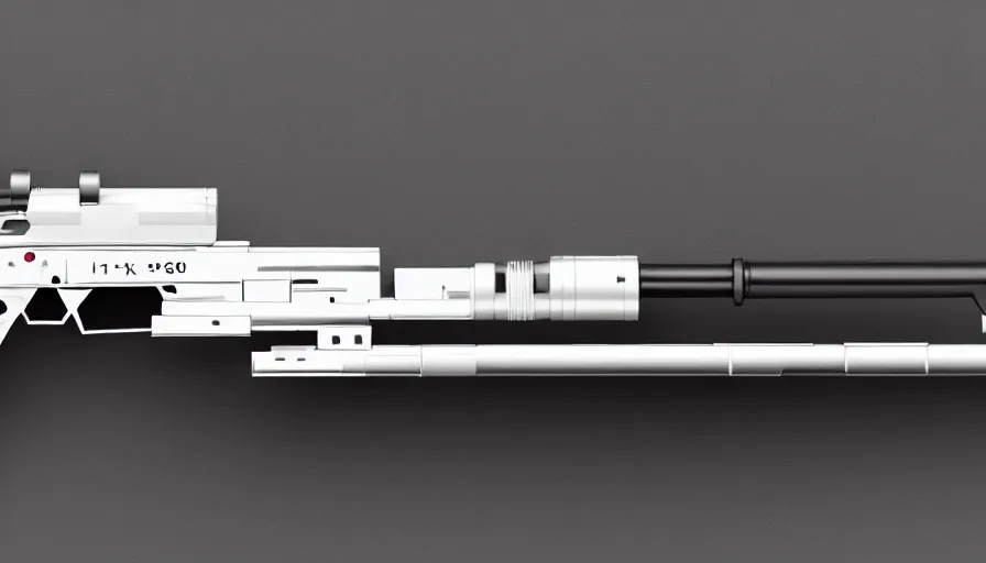 Prompt: extremely detailed ultra realistic side view photo ultra minimalist coilgun rifle, detailed trigger, chemically propelled, electric, smooth streamline, elegant sleek smooth body, white paint, battery and wires, railgun, chemrail, gauss, smooth utopian design, ultra high quality, octane, cod, destiny, warframe, terminator