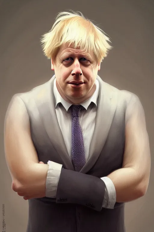 Image similar to Boris Johnson as a Family Guy character, realistic portrait, symmetrical, highly detailed, digital painting, artstation, concept art, smooth, sharp focus, illustration, cinematic lighting, art by artgerm and greg rutkowski and alphonse mucha