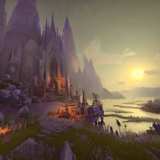 wide angle shot, of an old tired night elf in World of | Stable ...