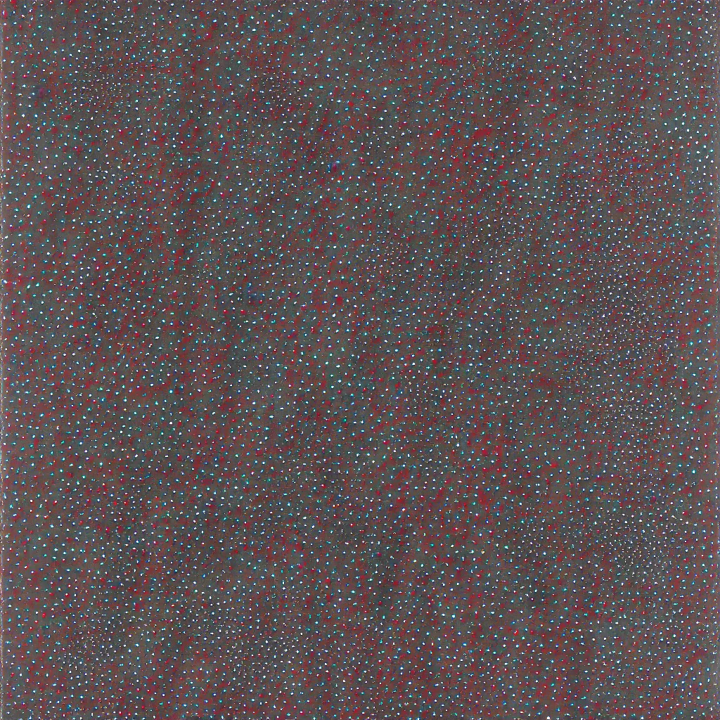 Image similar to camouflage made of hearts, smiling, abstract, rei kawakubo artwork, cryptic, dots, stipple, lines, splotch, color tearing, pitch bending, color splotches, dark, ominous, eerie, minimal, points, technical, old painting