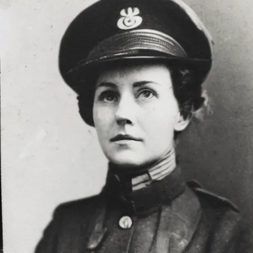 Image similar to amelia clarke as a soldier, portrait, full shot