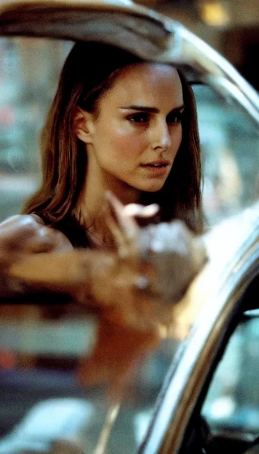 Prompt: nathalie portman in the movie taxi driver, movie still