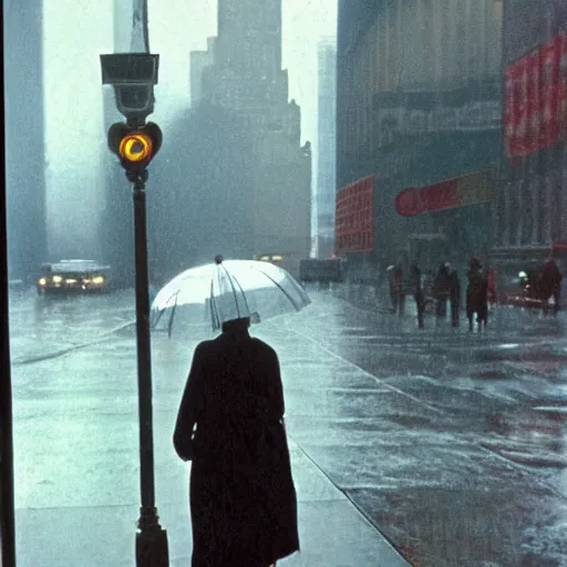 Prompt: rainy new York daydream by Saul Leiter