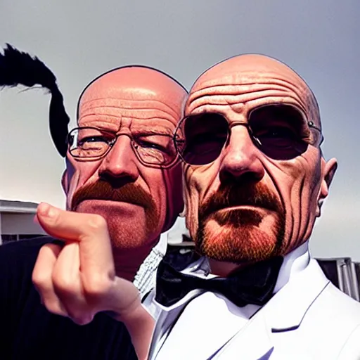 Image similar to Walter White and bugs bunny selfie