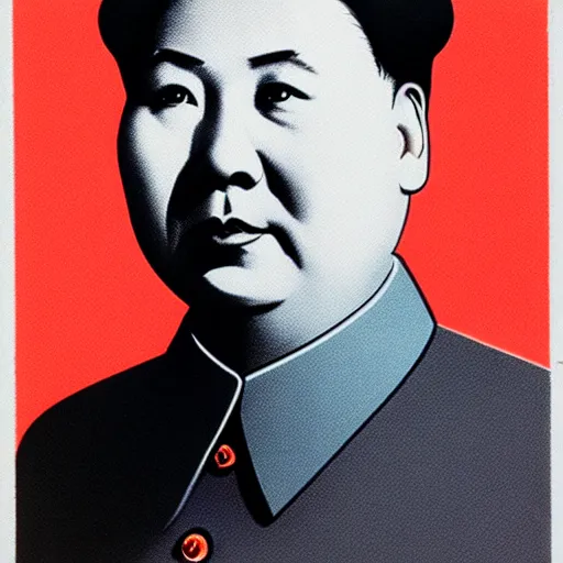 Image similar to chairman mao as aladdin sane