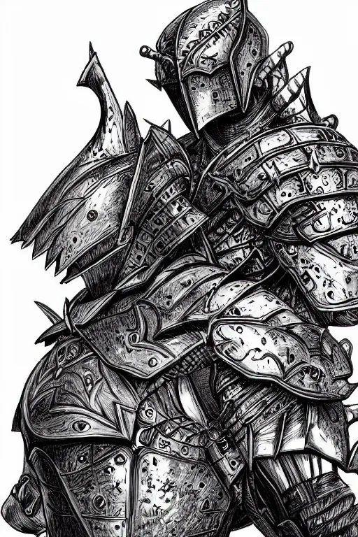 Image similar to armoured warrior, symmetrical, highly detailed, digital art, rose thorn themed armour, sharp focus, trending on art station, kentaro miura manga art style