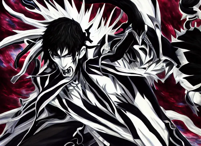 Image similar to shin megami tensei art of a demon called black! volga!!, gaz!!!! car!!!!!!!!!!!!!!!!, art by kazuma kaneko, demonic! compedium!, digital drawing, white background, high quality, highly detailed