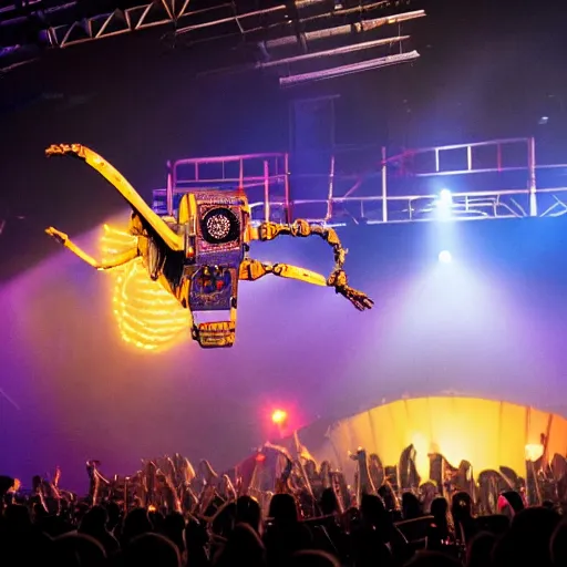 Image similar to robot circus performance, incredible acrobatics