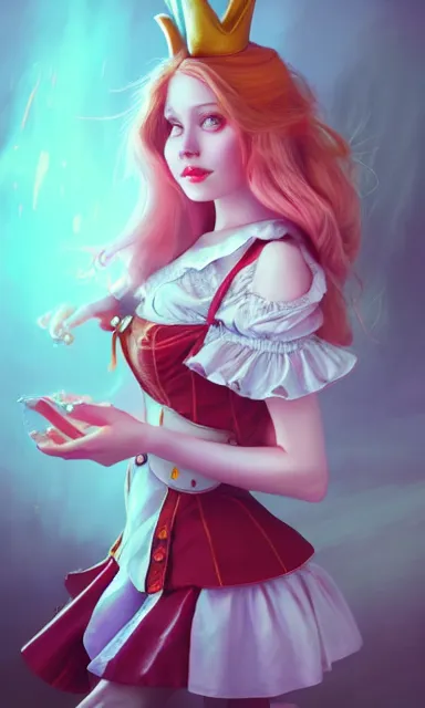 Image similar to alice from alice in wonder land, female, portrait, sharp focus, digital art, artstation, cgsociety, wlop, concept art, post processed, dynamic lighting, by emylie boivin, rossdraws and jazza