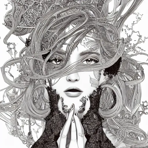 Image similar to the most incredibly beautiful and elegant and cute woman, an ultrafine detailed illustration by james jean, final fantasy, intricate linework, bright colors, behance contest winner, vanitas, angular, altermodern, unreal engine 5 highly rendered, global illumination, radiant light, detailed and intricate environment