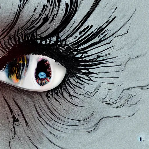 Image similar to a mascara elemental, whirling energy made of mascara ( dramatic, cinematic, digital fantasy art )