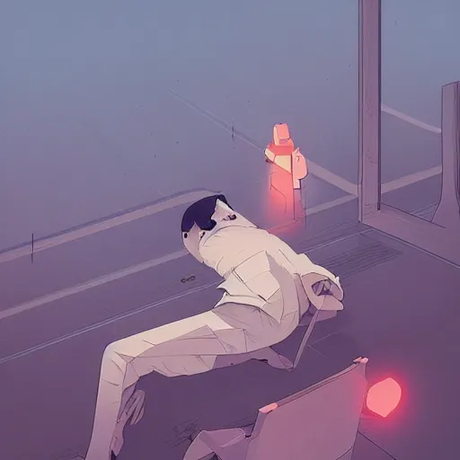 Prompt: by moebius and atey ghailan. poor main's story