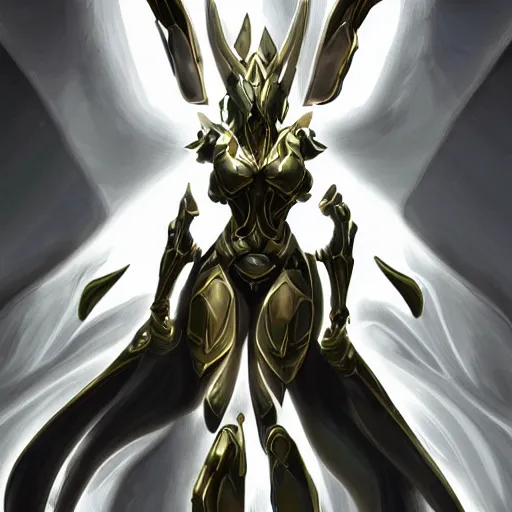 Prompt: Stunning painting of a beautiful Saryn Prime warframe doing an elegant pose, high quality digital, deviantart, artstation