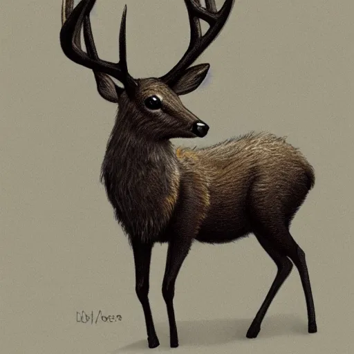 Prompt: deer inspired by dark souls