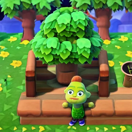 Prompt: Shrek in animal crossing new horizons