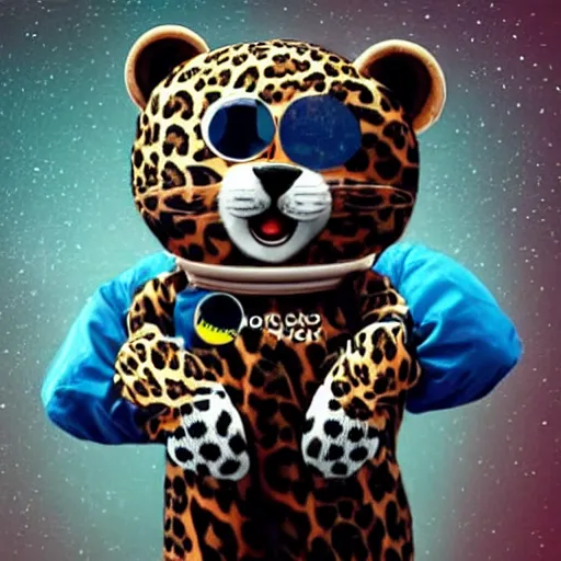 Prompt: cute teenage anthropomorphic leopard wearing a space suit