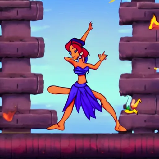 Image similar to shantae dancing in prison camp, wwii, full color