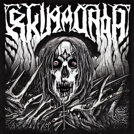 Image similar to black metal album cover for band skumlord