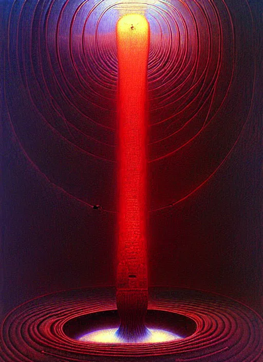 Image similar to machinery to create a new universe ancient reactor highly detailed painting by zdzisław beksinski 8 k