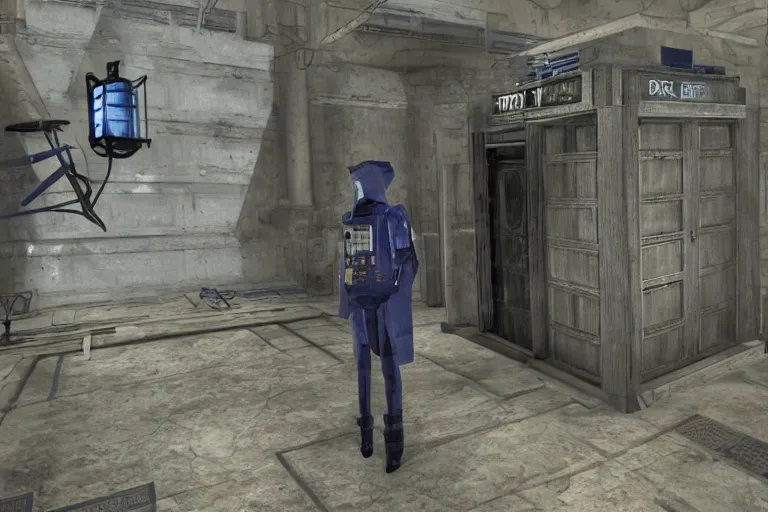 Prompt: tardis in half life alyx