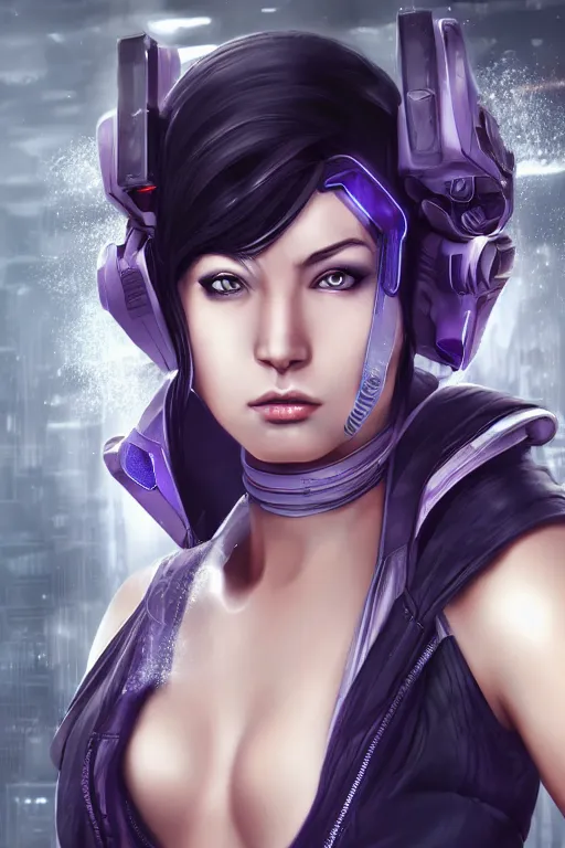 Image similar to heroine, beautiful, cyberpunk female Ninja,ultra detailed, digital art, 8k ,character ,realistic, portrait, hyperrealistic