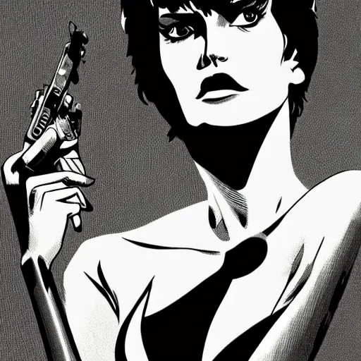 Prompt: modesty blaise art by francesco francia