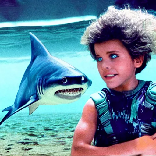 Prompt: a still of sharkboy a 1 9 7 7 photo, realistic, photorealistic, detailed,