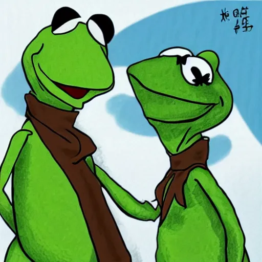 Image similar to kermit waifu