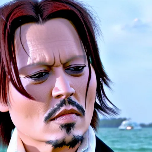 Prompt: A film still of Johnny Depp from Genshin Impact