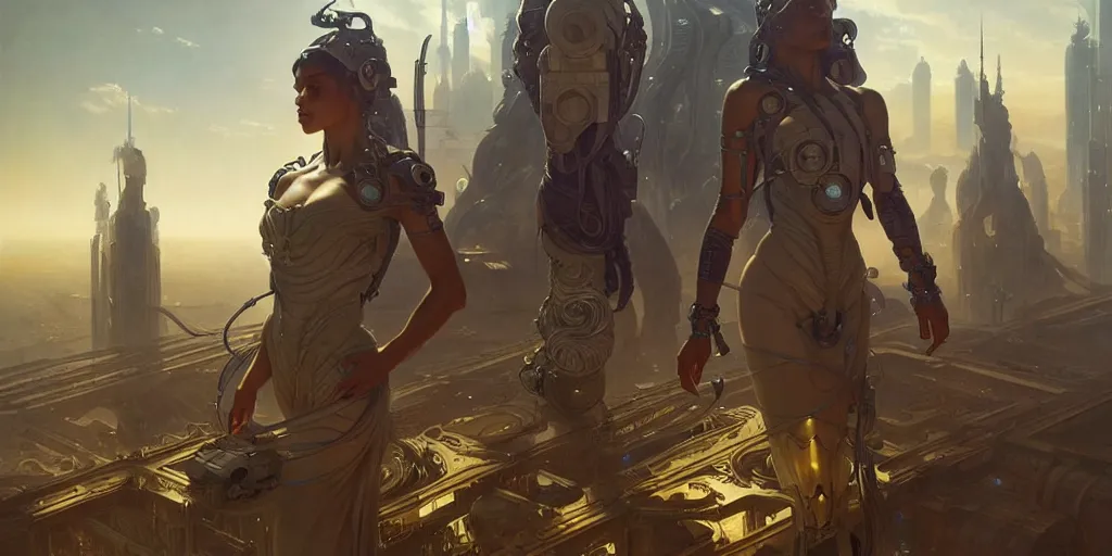 Image similar to ultra realistic, beautiful citizens of a futuristic city, sci - fi, intricate details, eerie, highly detailed, octane render, 8 k, art by artgerm and alphonse mucha and greg rutkowski