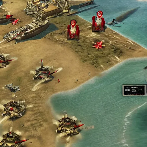 Image similar to 1944 D-Day in the video game Command and Conquer Red Alert 3