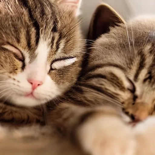 Prompt: Picture of two cute cats sleeping, 8k, HD, realistic, very cute very cute very cute