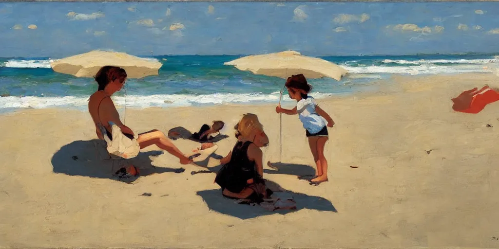 Image similar to on the beach ben aronson 1950