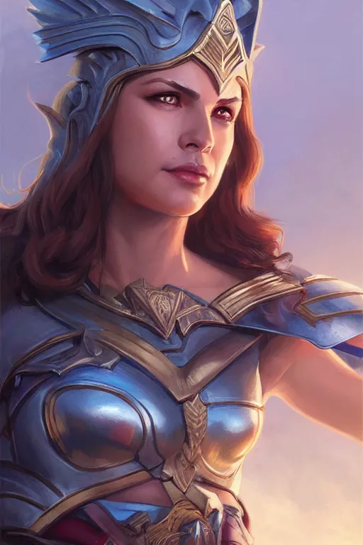 Image similar to amazon valkyrie athena, d & d, fantasy, portrait, highly detailed, headshot, digital painting, trending on artstation, concept art, sharp focus, illustration, art by artgerm and greg rutkowski and magali villeneuve