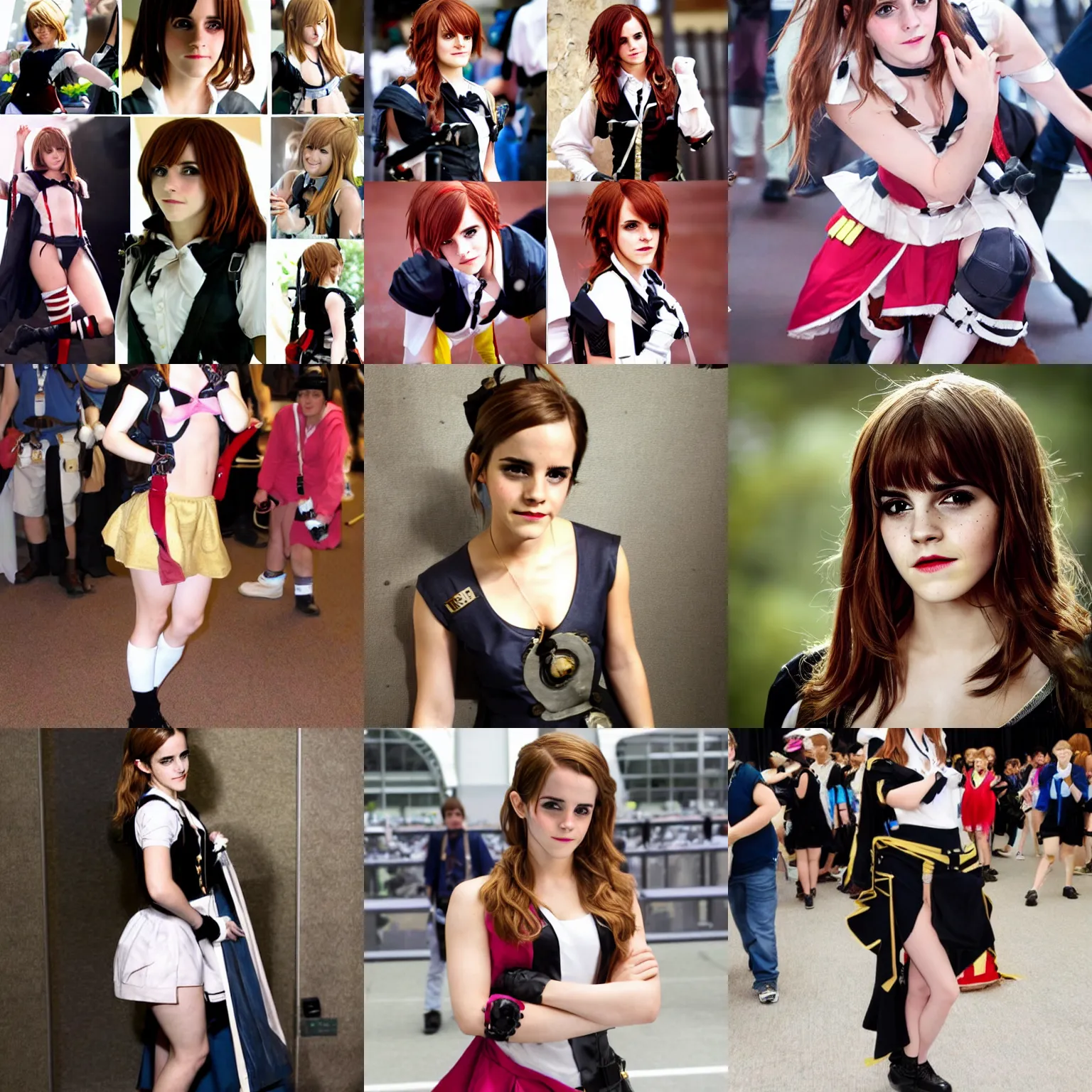 Prompt: Emma Watson in a cosplay photoshoot at an anime convention