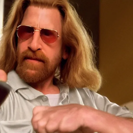 Image similar to Live Action Still of Jerma985 in The Big Lebowski, real life, hyperrealistic, ultra realistic, realistic, highly detailed, epic, HD quality, 8k resolution, body and headshot, film still