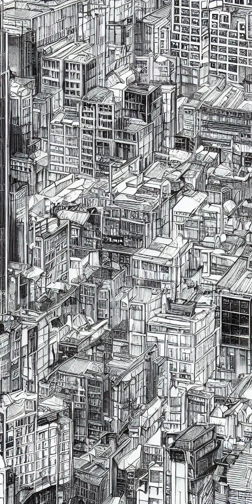 Image similar to hyper realistic manga city