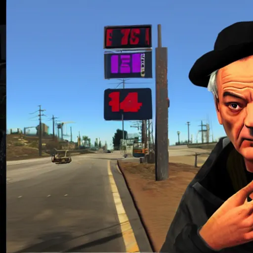 Image similar to bill murray in gta, screenshot, promotional screenshot