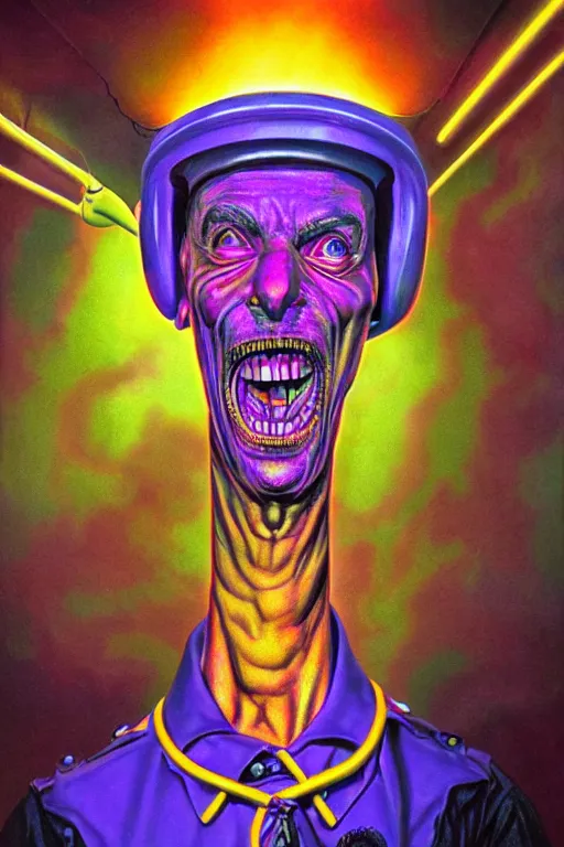 Image similar to subgenius, x - day, aliens, weird stuff, occult stuff, colorful, hyperrealism, dramatic lighting