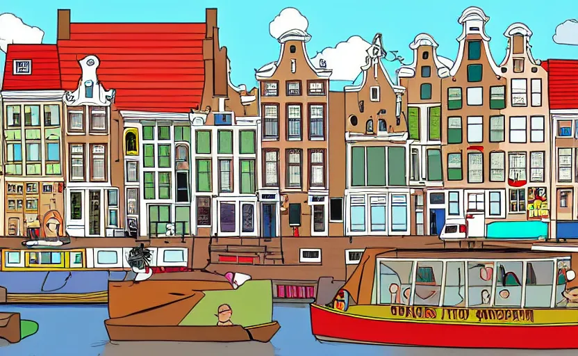 Image similar to Amsterdam in the style of family guy