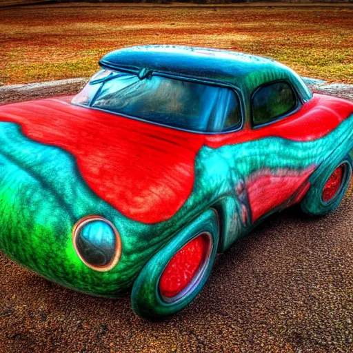 Image similar to stunning award winning hyperrealistic hdr 8 k highly detailed photo of a watermelon car