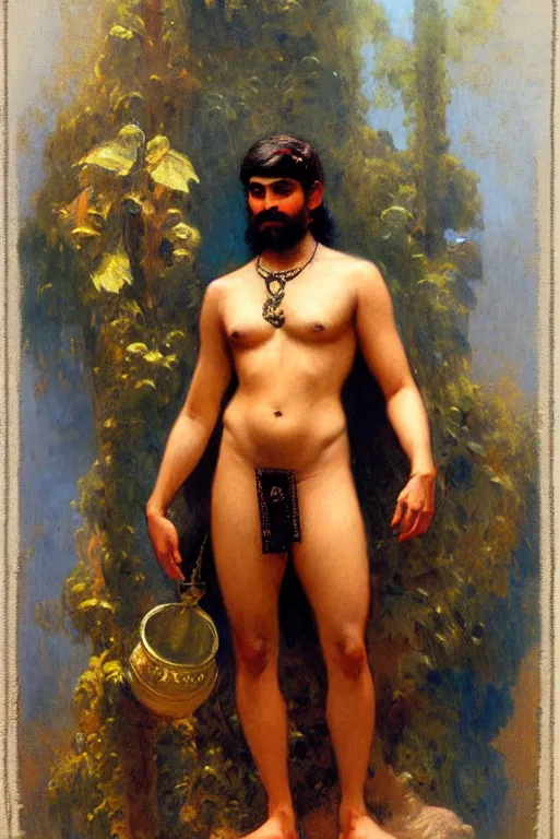 Image similar to male, hinduism, painting by gaston bussiere, greg rutkowski, j. c. leyendecker, tom of finland