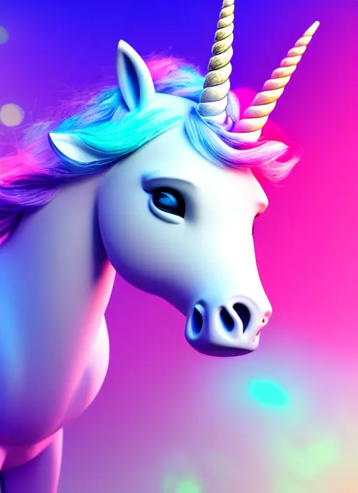 Image similar to unicorn wearing vr headset, vr headset in techno background, soft gradient texture, realistic 3 d render, high lights, 4 k, high detailed photography, 5 0 mm lens, rich vivid colors, smooth gradients, depth of field, cinematic, hyper realism, high detail, octane render, unreal engine, 8 k